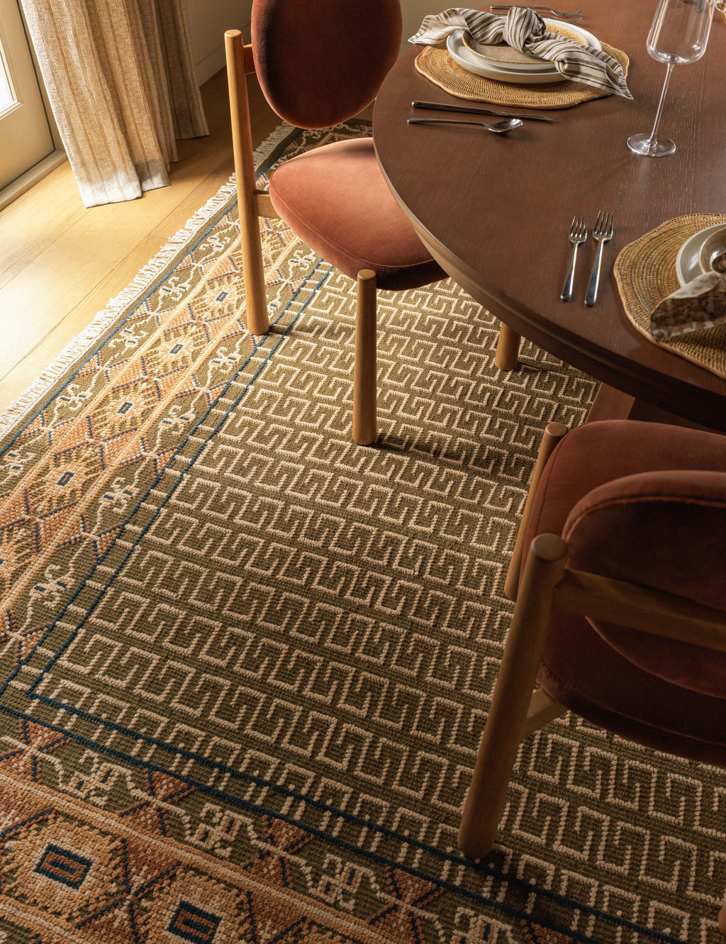 Échantillon de tapis en laine noué à la main Manca 12 x 12