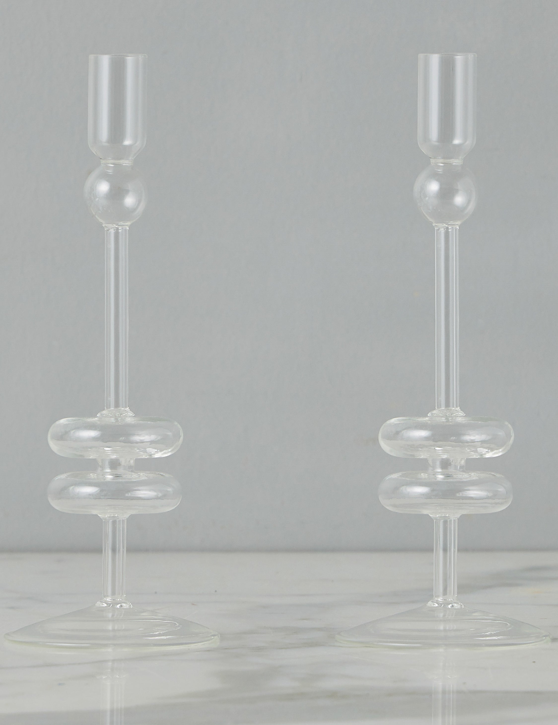Paire de bougeoirs en verre (lot de 2) par etúHOME
