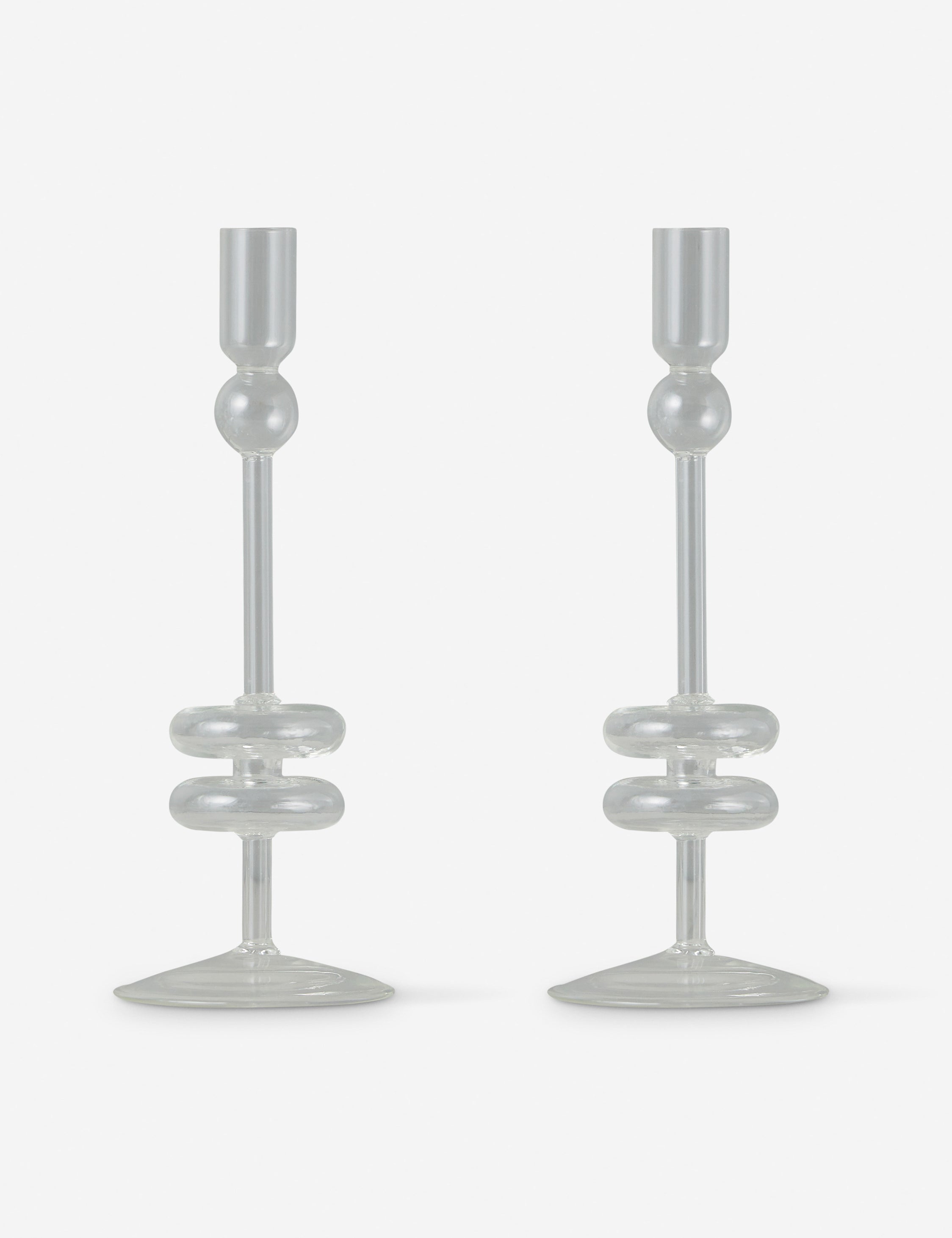 Paire de bougeoirs en verre (lot de 2) par etúHOME