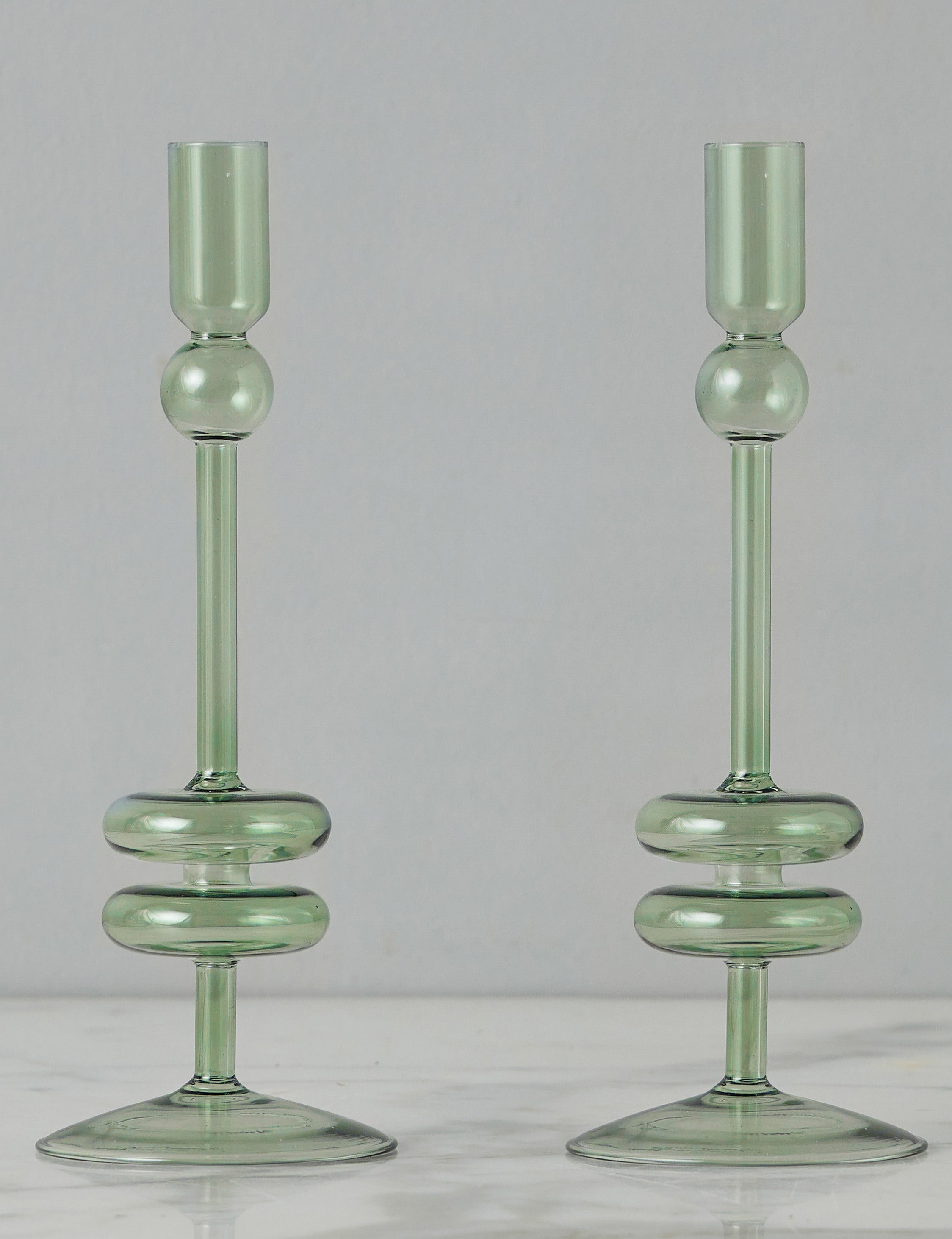 Paire de bougeoirs en verre (lot de 2) par etúHOME