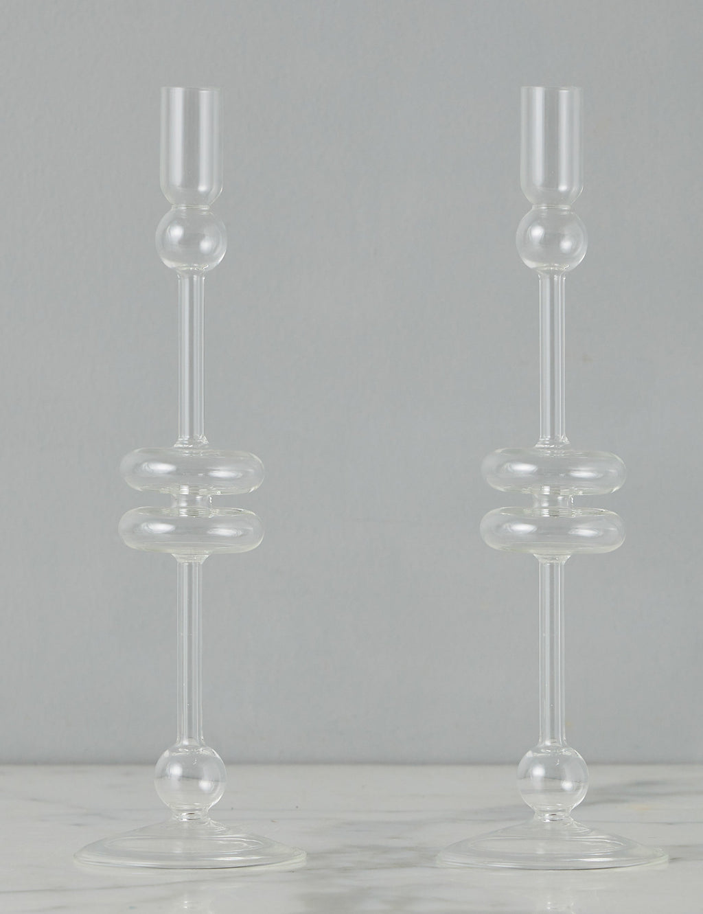 Paire de bougeoirs en verre (lot de 2) par etúHOME