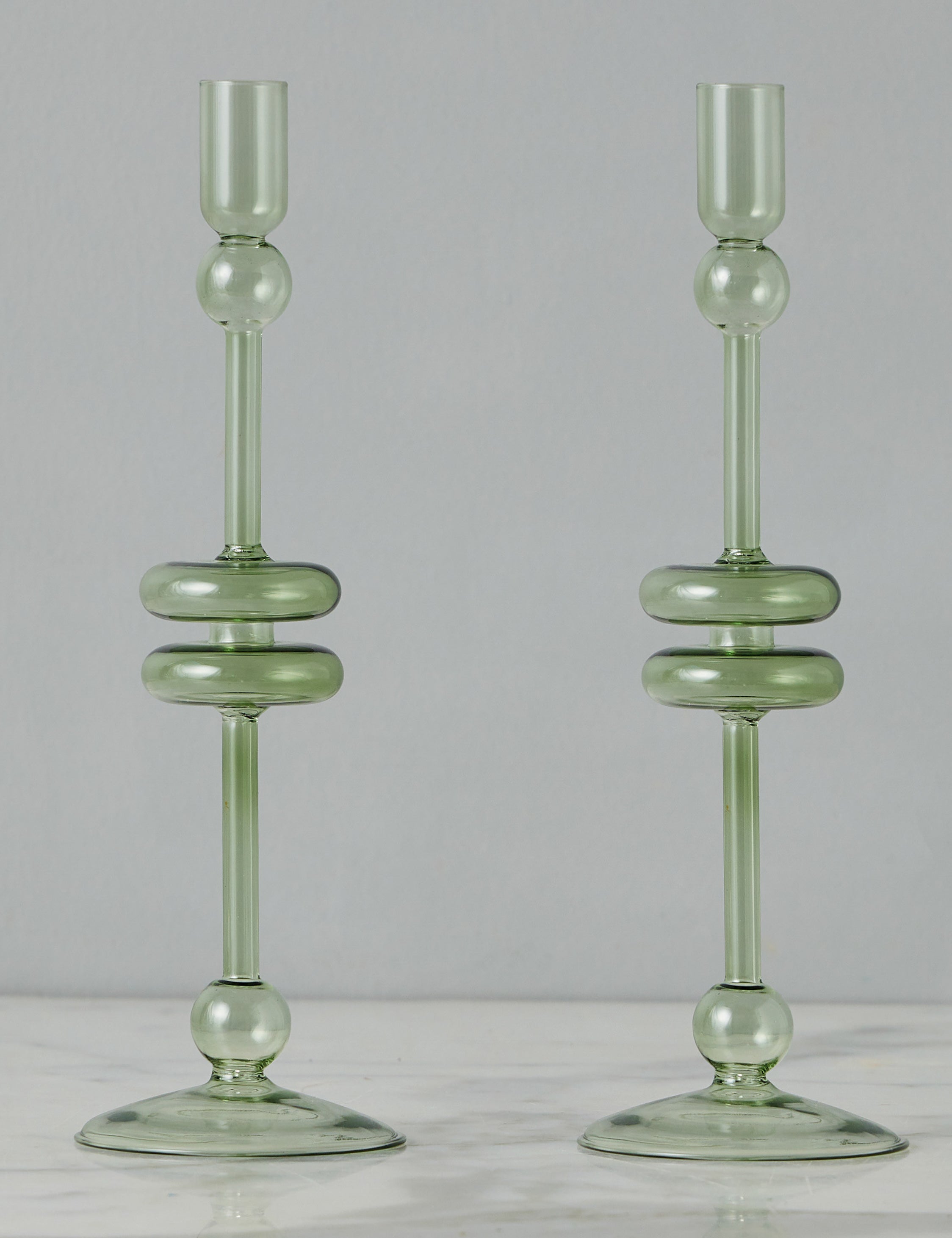 Paire de bougeoirs en verre (lot de 2) par etúHOME