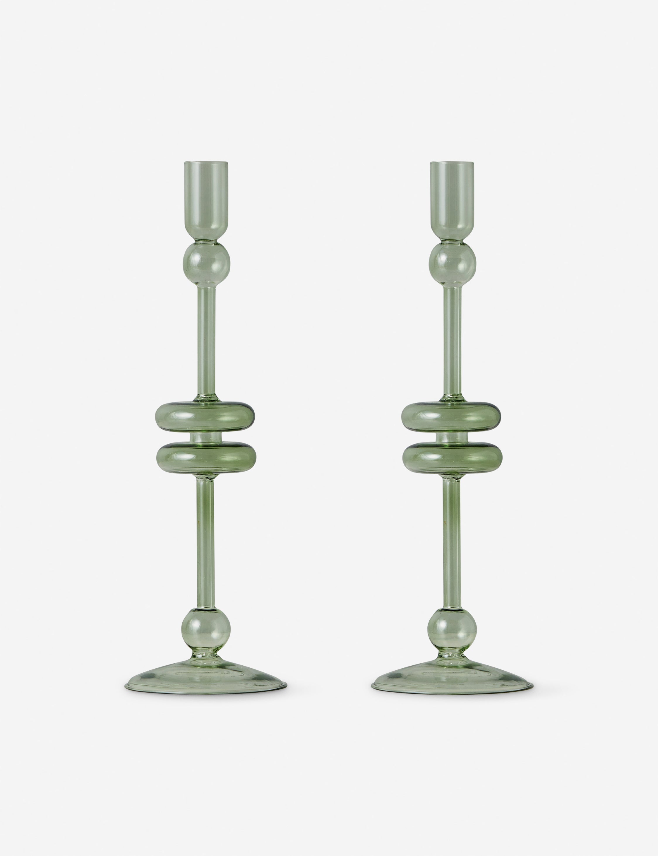 Paire de bougeoirs en verre (lot de 2) par etúHOME